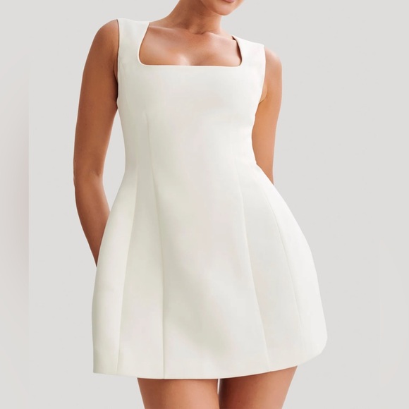 Lysandre Crepe Mini Dress - Ivory - Picture 2 of 3